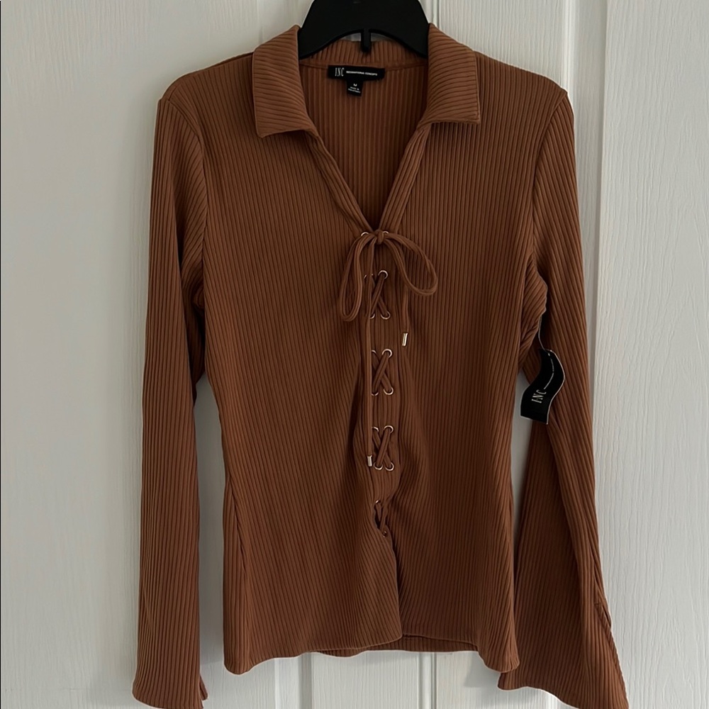 Brand new Ribbed Lace-Up Top